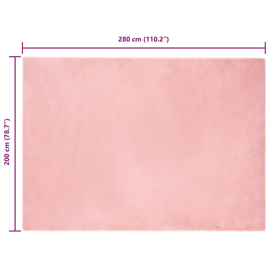 Nep Konijnenbont Tapijt Roze 200 x 280 cm Polyester