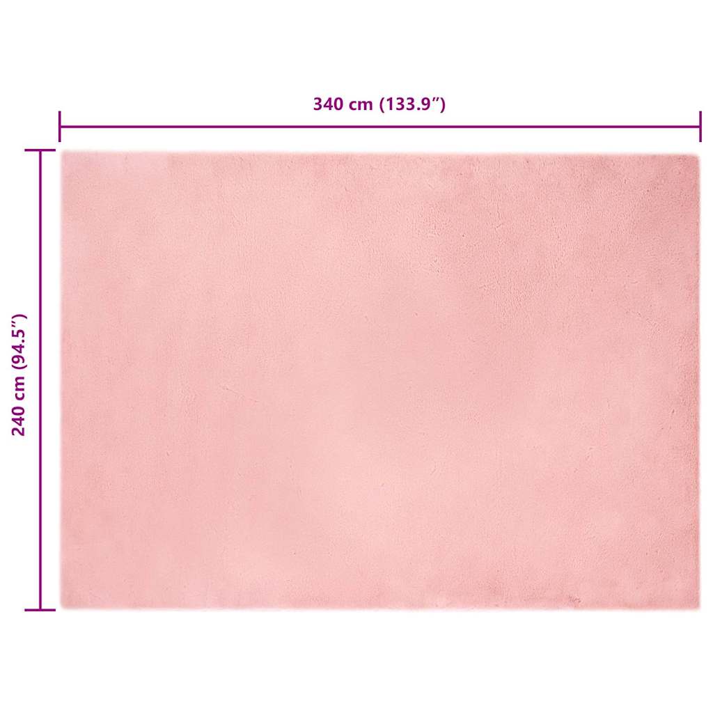 Nep Konijnenbont Tapijt Roze 240 x 340 cm Polyester