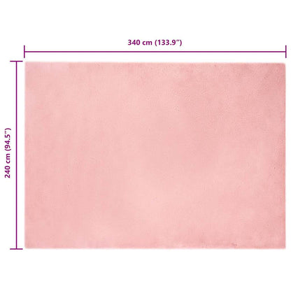 Nep Konijnenbont Tapijt Roze 240 x 340 cm Polyester