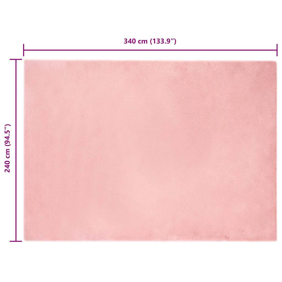 Nep Konijnenbont Tapijt Roze 240 x 340 cm Polyester