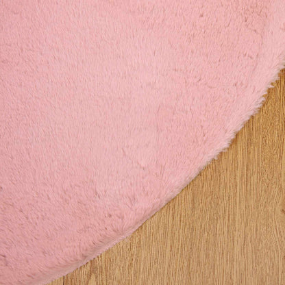 Nep Konijnenbont Tapijt Olite Roze Ø 80 cm Polyester