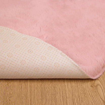 Nep Konijnenbont Tapijt Olite Roze Ø 80 cm Polyester
