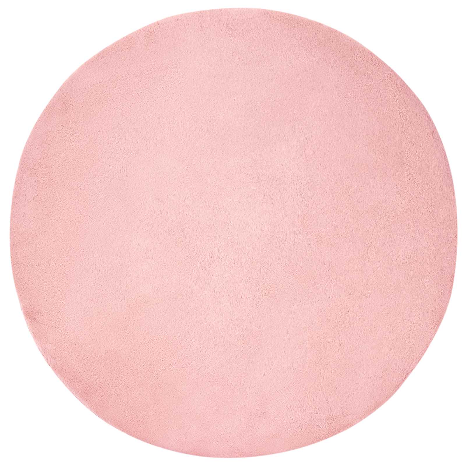 Nep Konijnenbont Tapijt Olite Roze Ø 80 cm Polyester