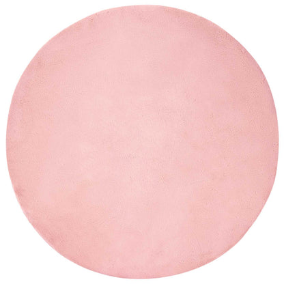 Nep Konijnenbont Tapijt Olite Roze Ø 80 cm Polyester