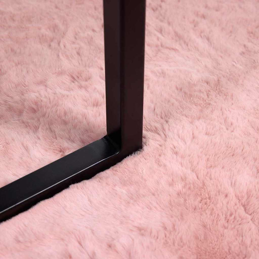Nep Konijnenbont Tapijt Roze Ø 200 cm Polyester