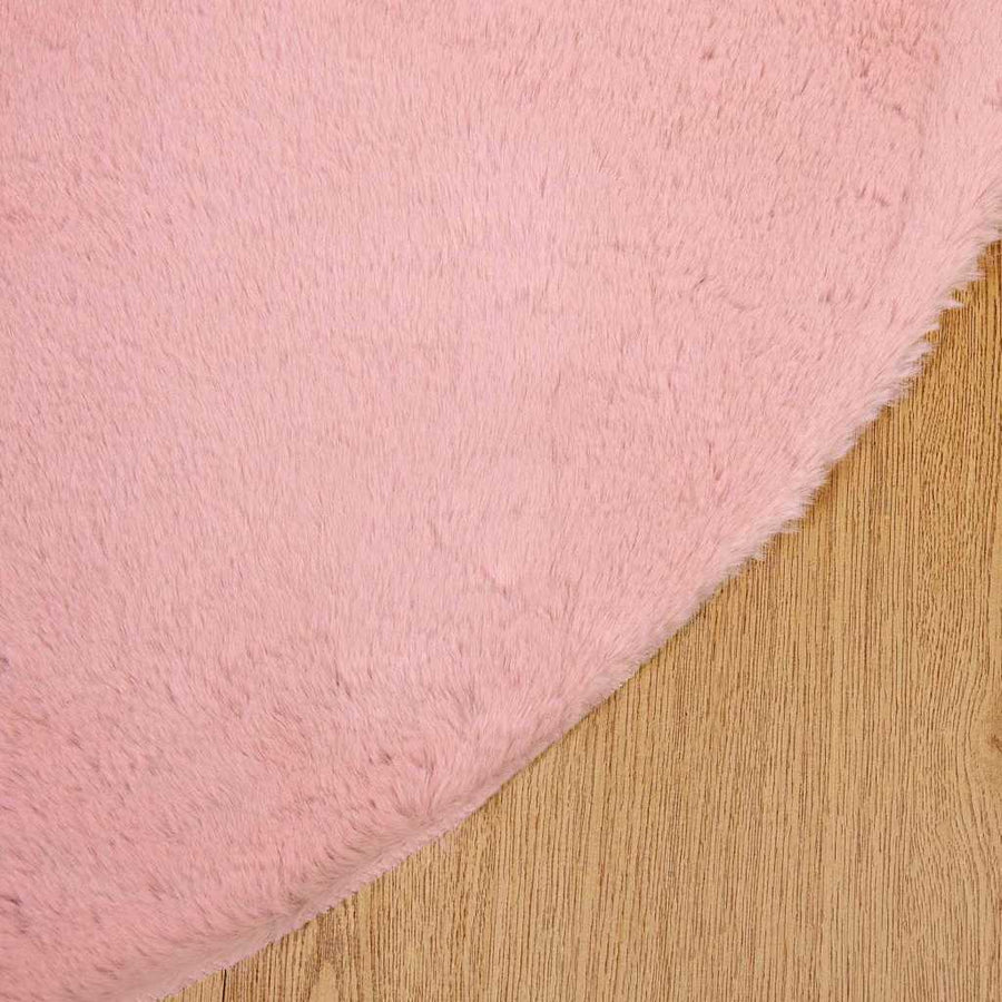 Nep Konijnenbont Tapijt Roze Ø 200 cm Polyester