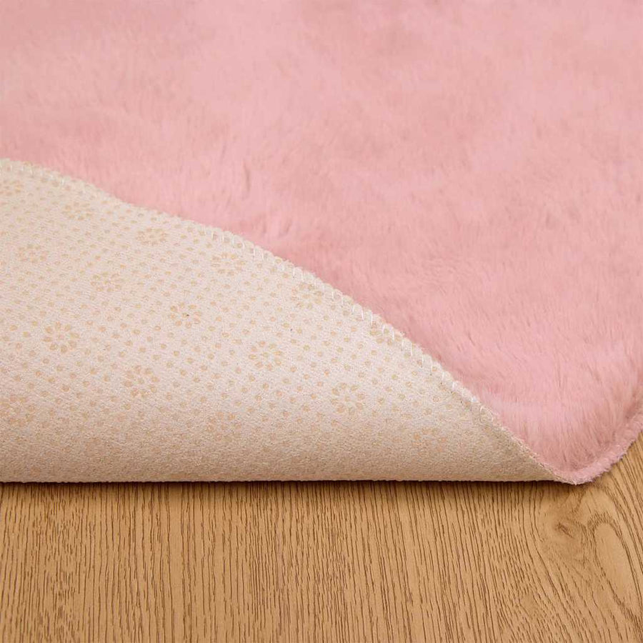 Nep Konijnenbont Tapijt Roze Ø 200 cm Polyester