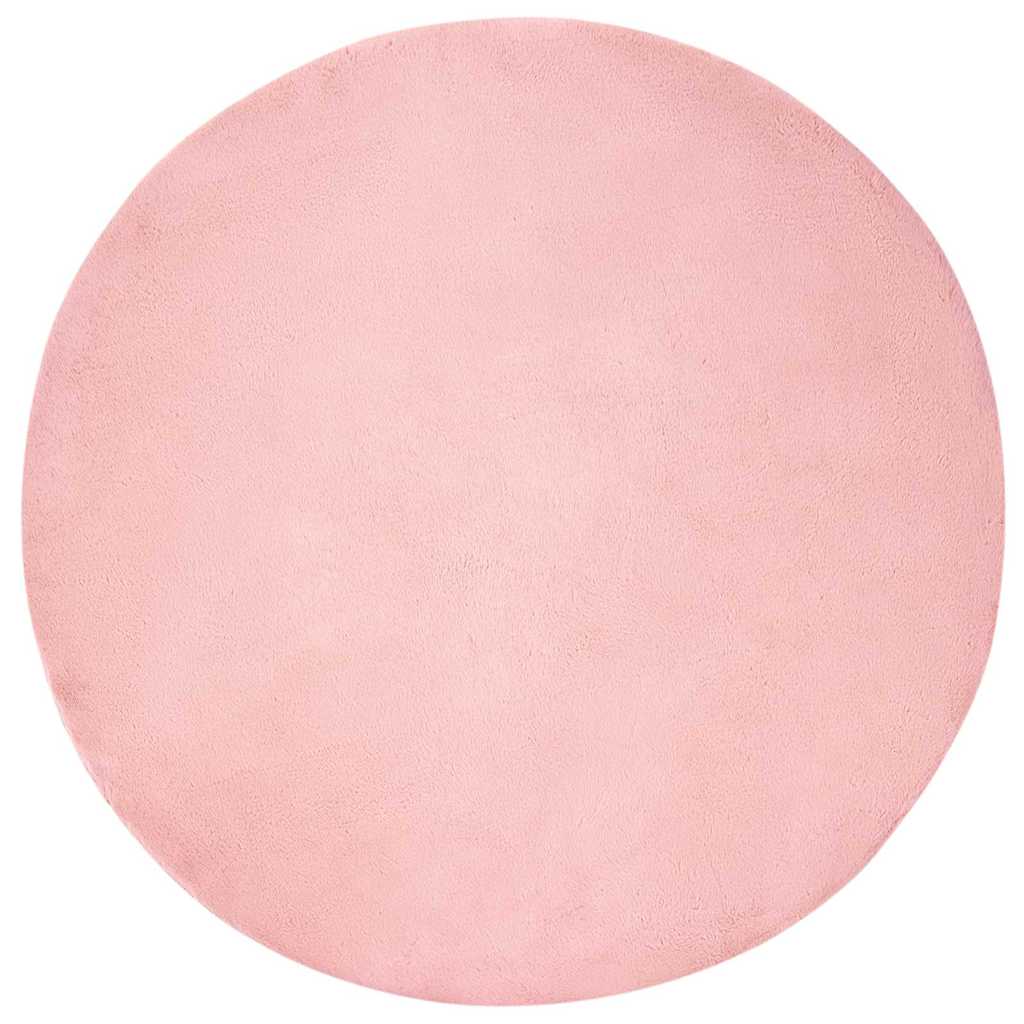 Nep Konijnenbont Tapijt Roze Ø 200 cm Polyester