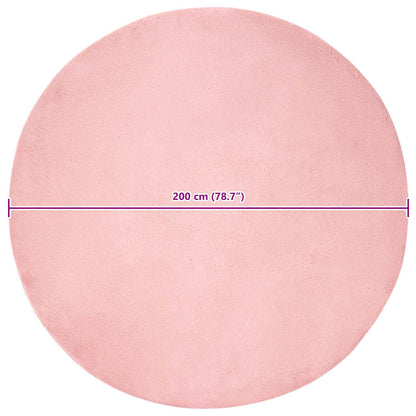 Nep Konijnenbont Tapijt Roze Ø 200 cm Polyester