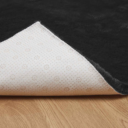 Nep Konijnenbont Tapijt Olite Zwart 60 x 110 cm Polyester