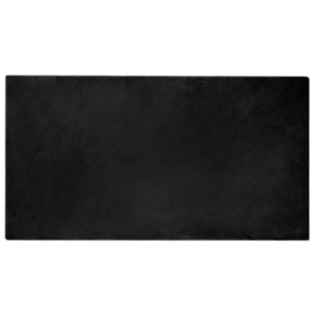 Nep Konijnenbont Tapijt Zwart 80 x 150 cm Polyester