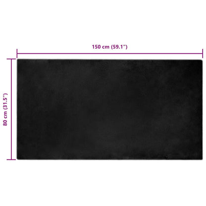 Nep Konijnenbont Tapijt Zwart 80 x 150 cm Polyester