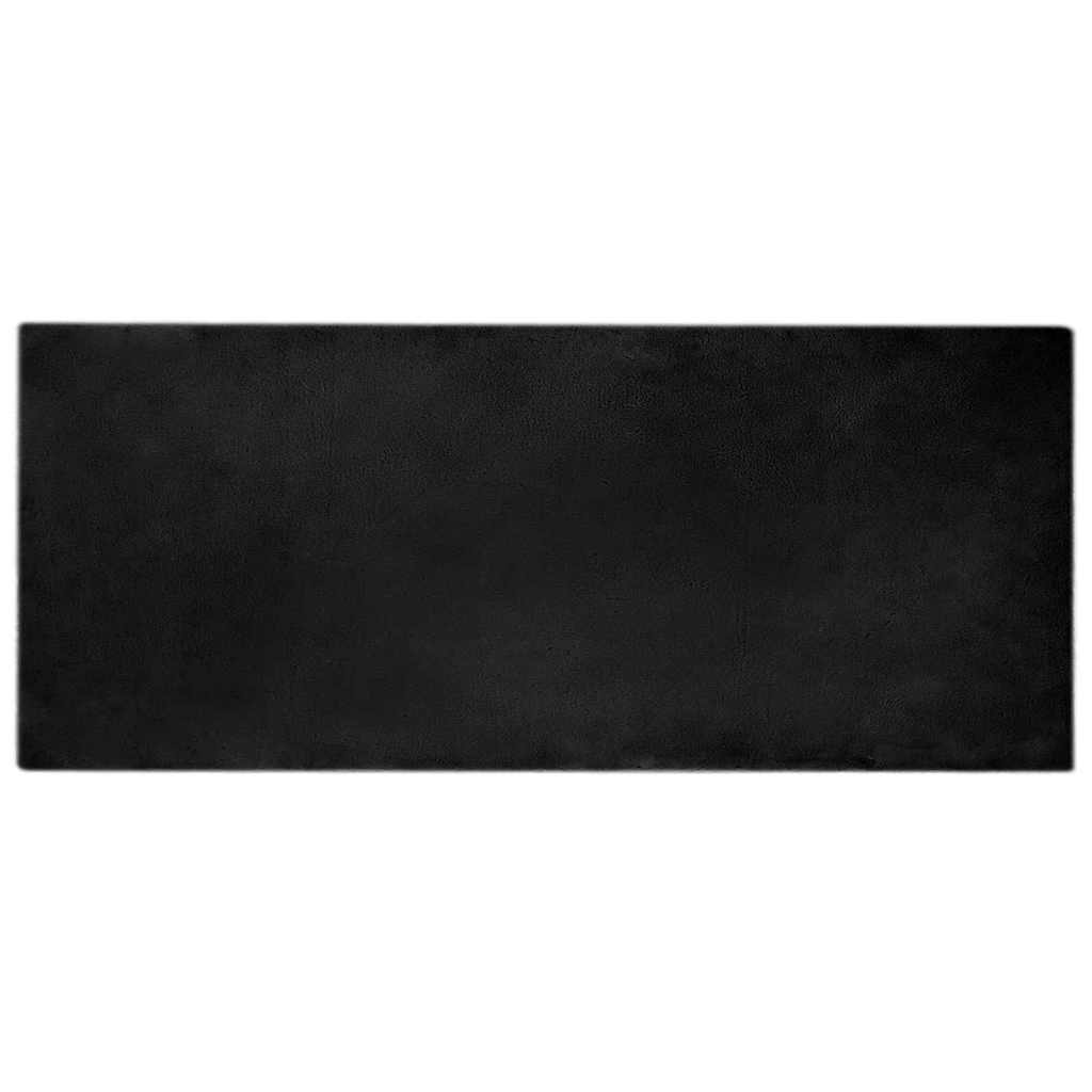 Nep Konijnenbont Tapijt Zwart 80 x 200 cm Polyester