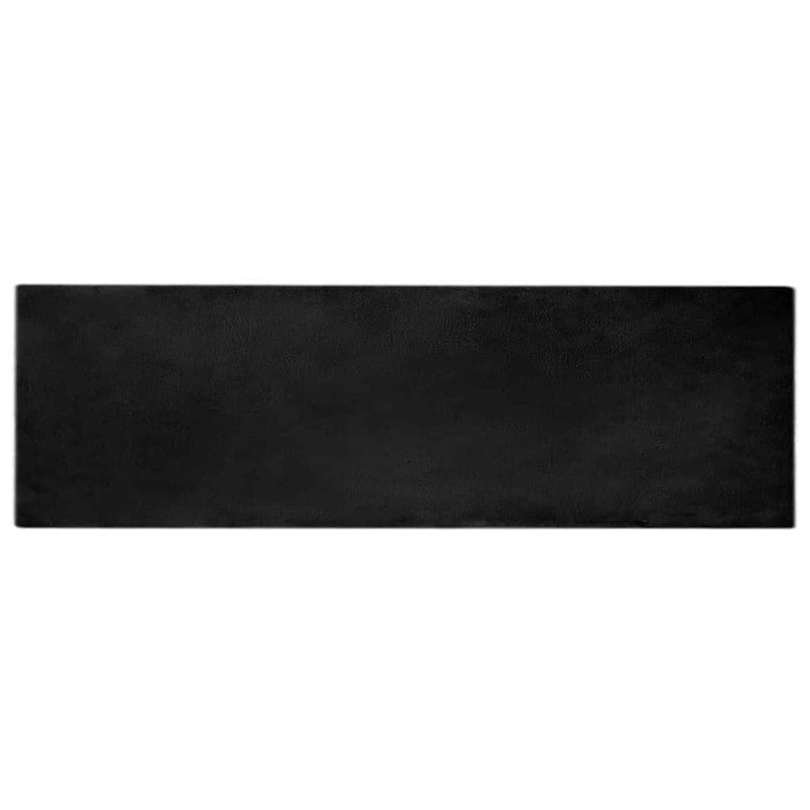 Nep Konijnenbont Tapijt Zwart 80 x 250 cm Polyester