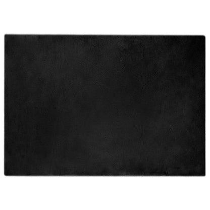 Nep Konijnenbont Tapijt Zwart 140 x 200 cm Polyester