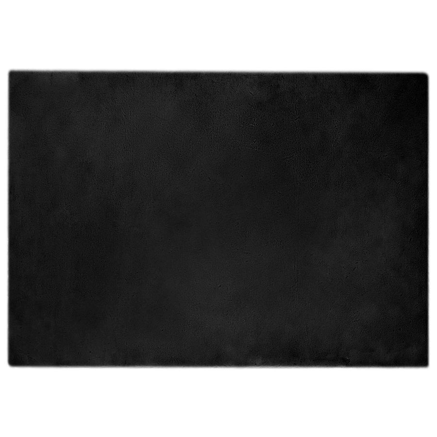 Nep Konijnenbont Tapijt Olite Zwart 160 x 230 cm Polyester