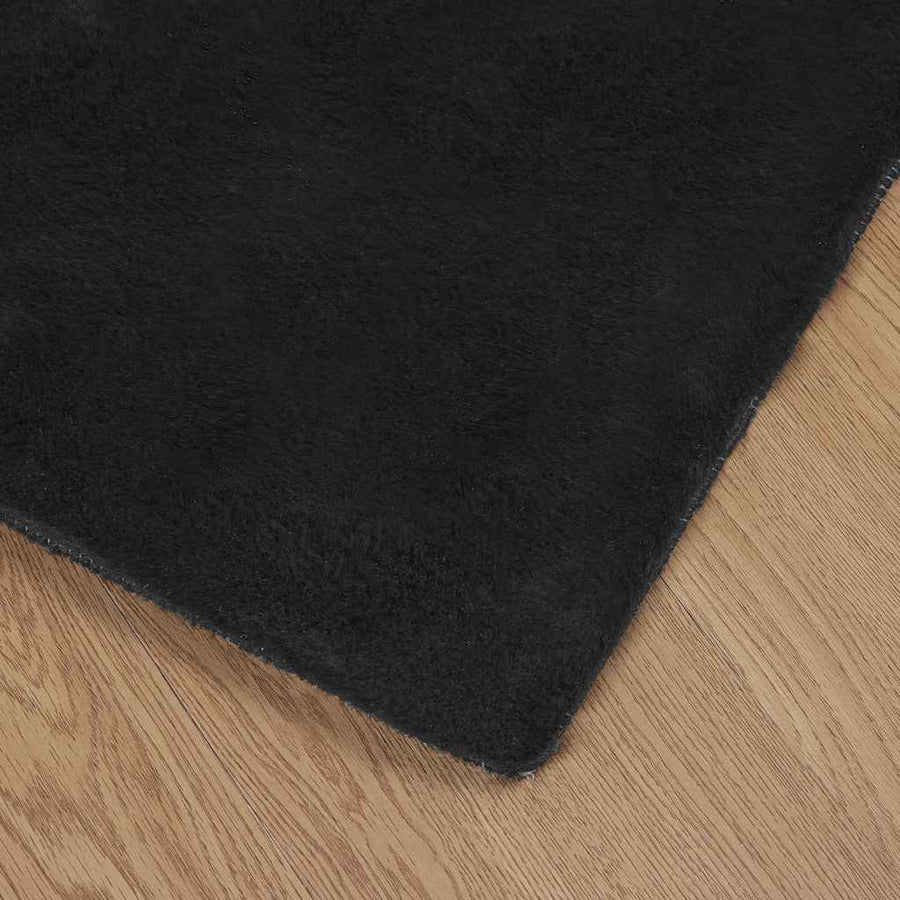Nep Konijnenbont Tapijt Zwart 200 x 280 cm Polyester