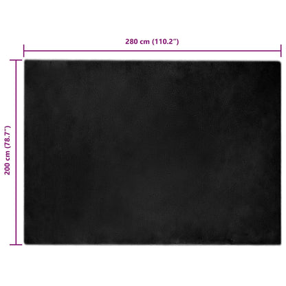 Nep Konijnenbont Tapijt Zwart 200 x 280 cm Polyester