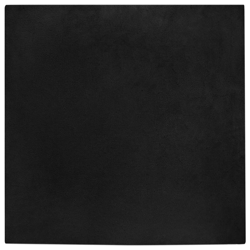 Nep Konijnenbont Tapijt Zwart 120 x 120 cm Polyester