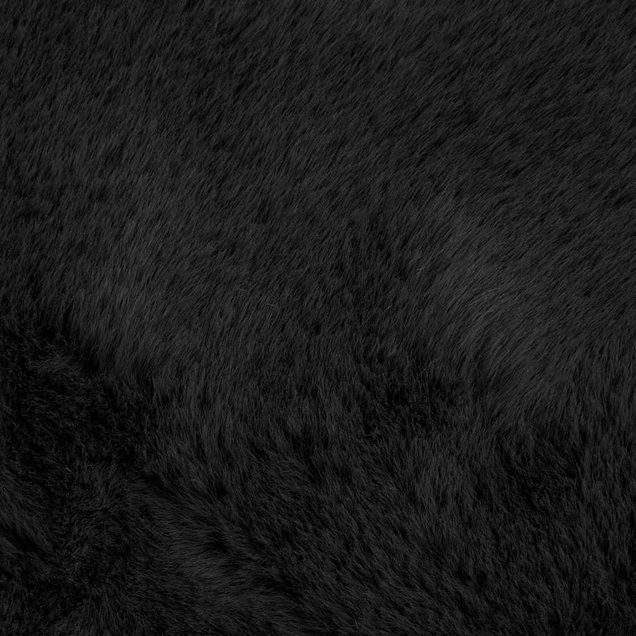Nep Konijnenbont Tapijt Zwart 200 x 200 cm Polyester