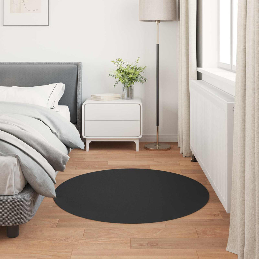 Nep Konijnenbont Tapijt Olite Zwart Ø 80 cm Polyester