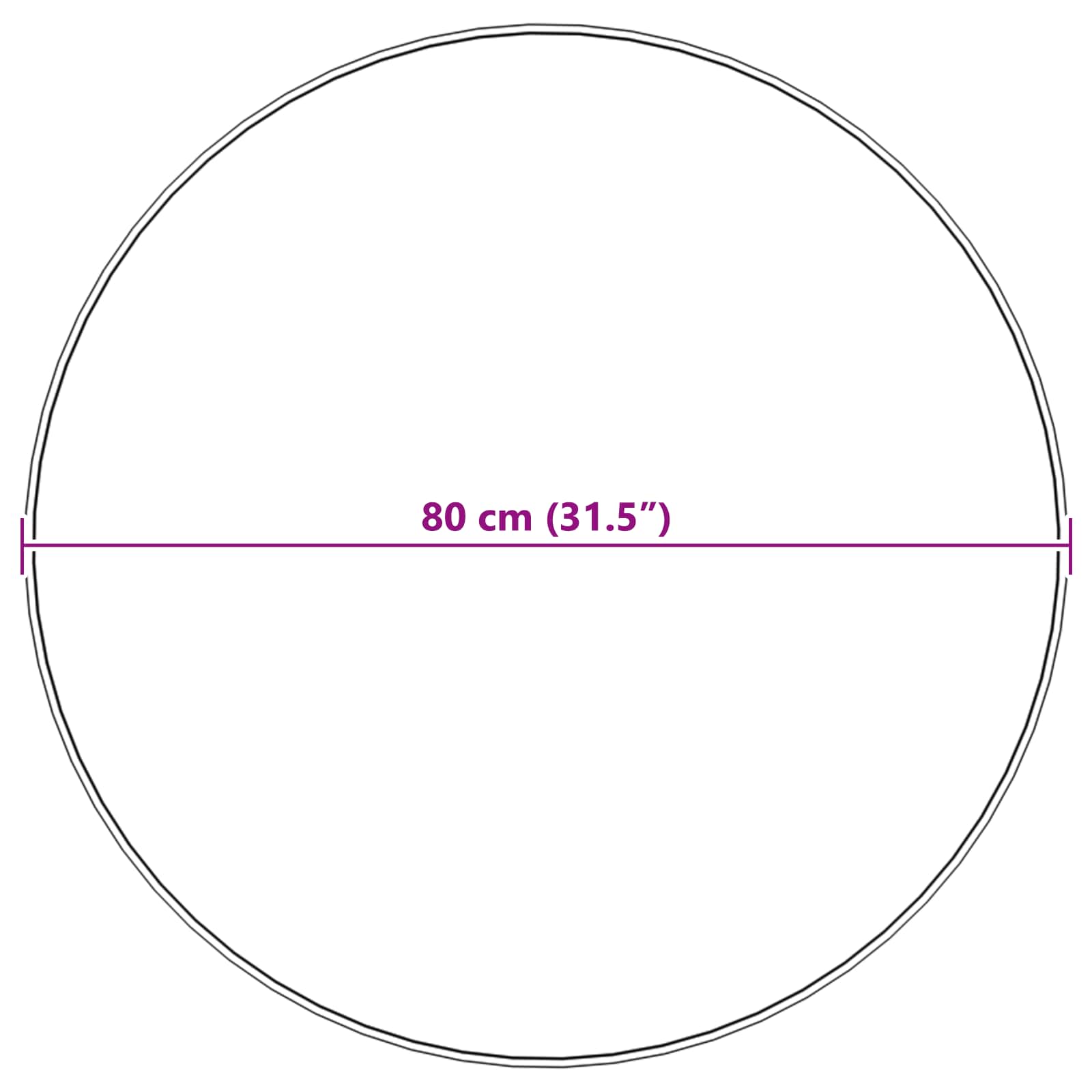 Nep Konijnenbont Tapijt Olite Zwart Ø 80 cm Polyester