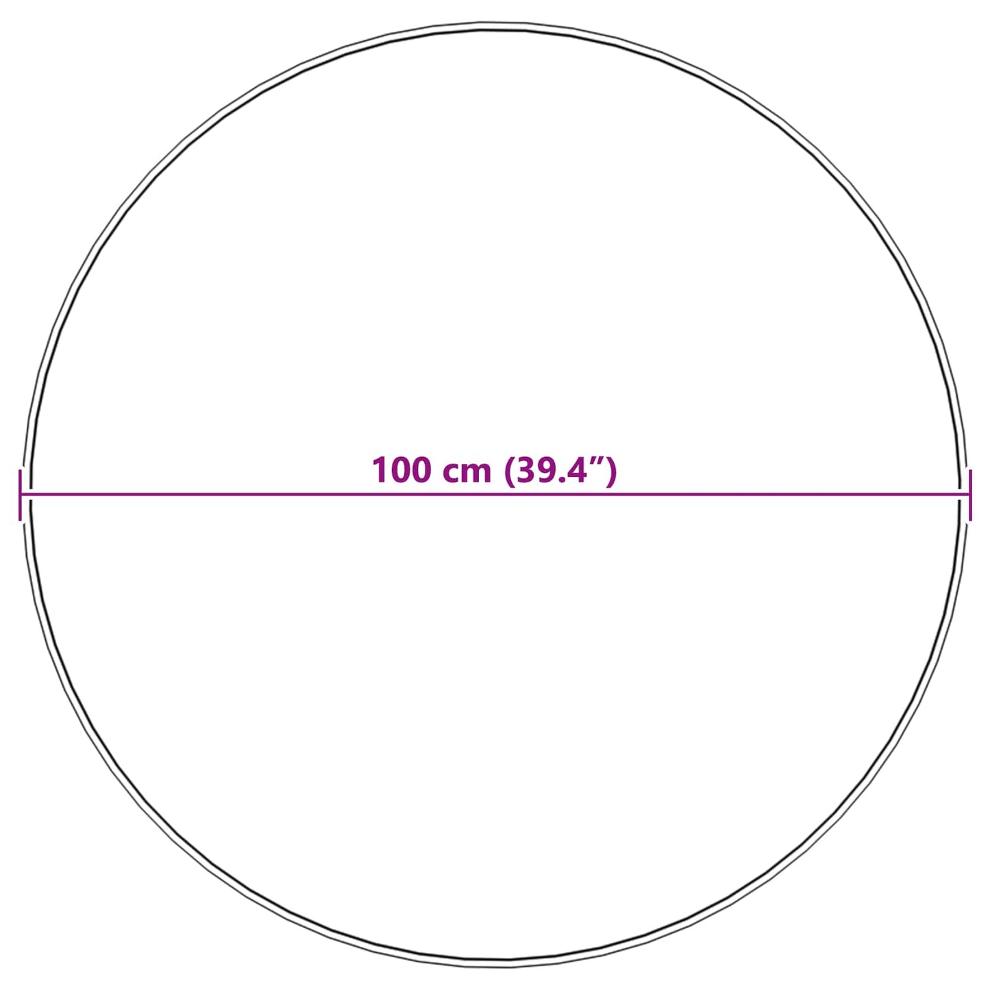 Nep Konijnenbont Tapijt Olite Zwart Ø 100 cm Polyester
