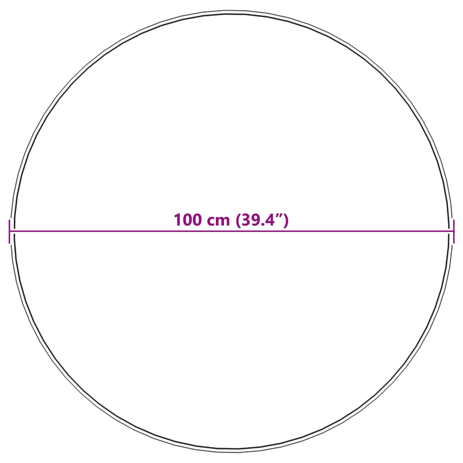 Nep Konijnenbont Tapijt Olite Zwart Ø 100 cm Polyester