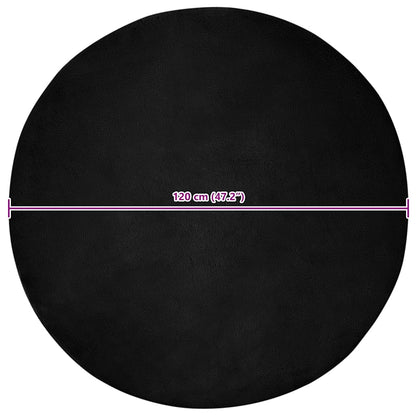 Nep Konijnenbont Tapijt Zwart Ø 120 cm Polyester