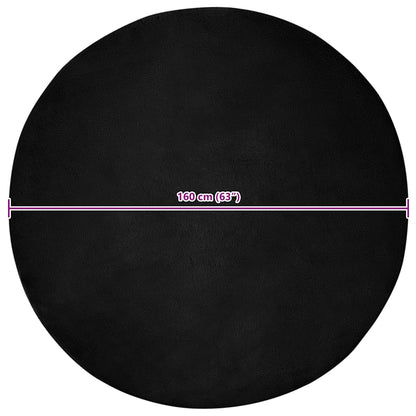 Nep Konijnenbont Tapijt Zwart Ø 160 cm Polyester
