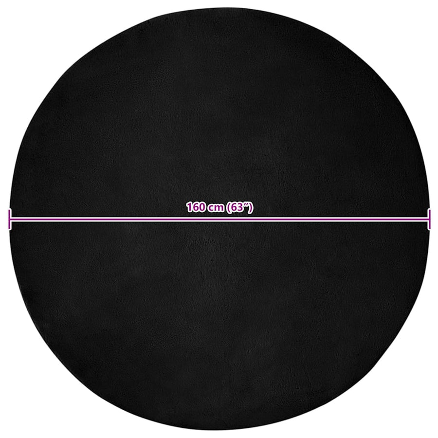 Nep Konijnenbont Tapijt Zwart Ø 160 cm Polyester