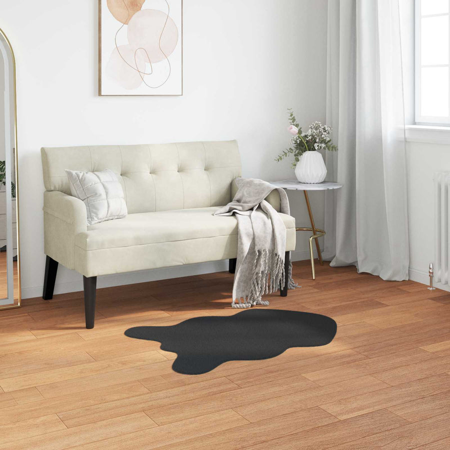 Nep Konijnenbont Tapijt Olite Zwart 50 x 80 cm Polyester