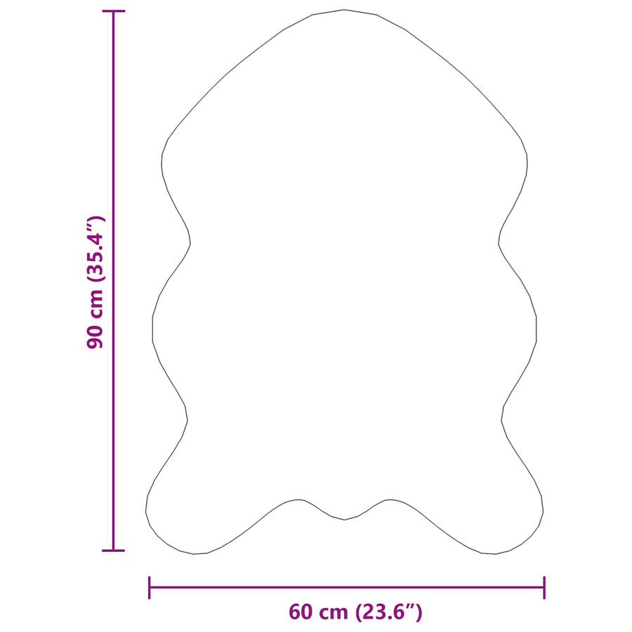Nep Konijnenbont Tapijt Olite Zwart 60 x 90 cm Polyester