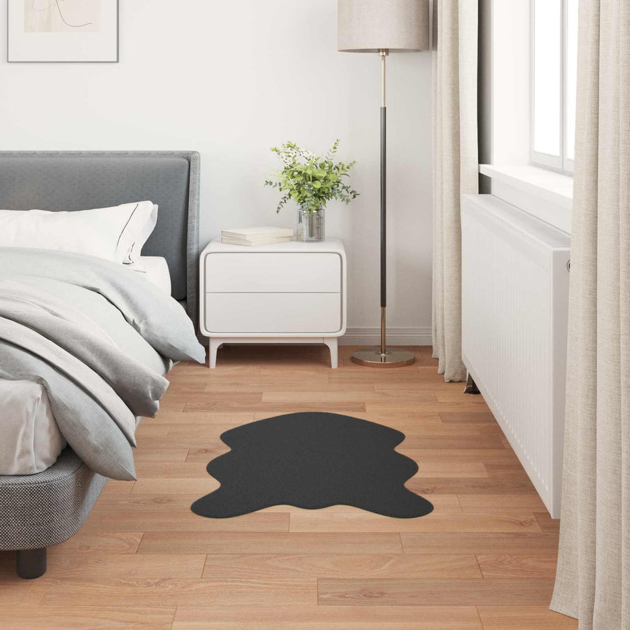 Nep Konijnenbont Tapijt Olite Zwart 80 x 120 cm Polyester
