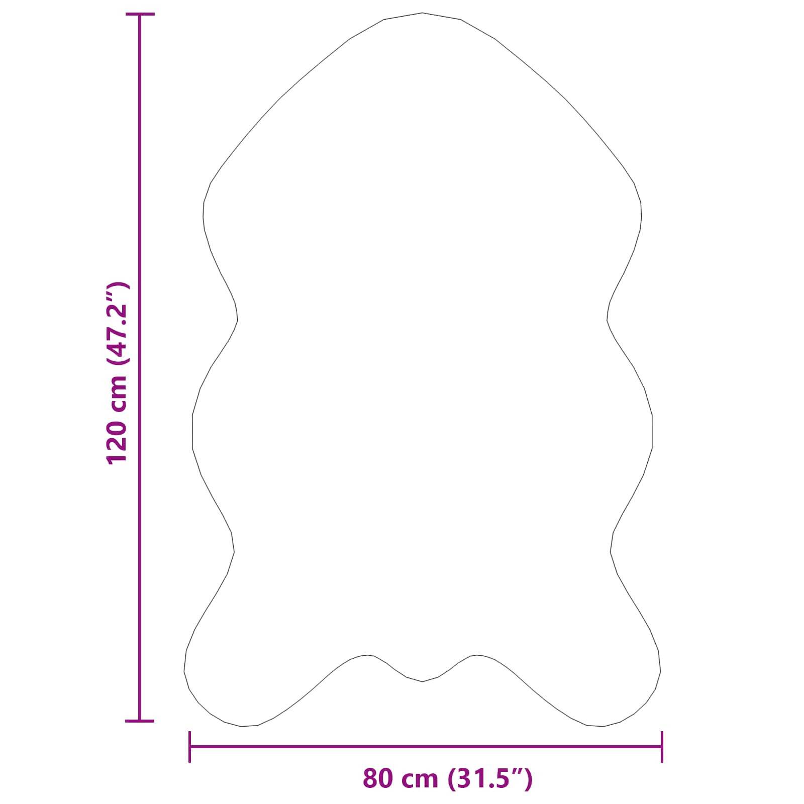 Nep Konijnenbont Tapijt Olite Zwart 80 x 120 cm Polyester