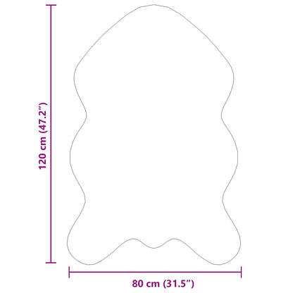 Nep Konijnenbont Tapijt Olite Zwart 80 x 120 cm Polyester