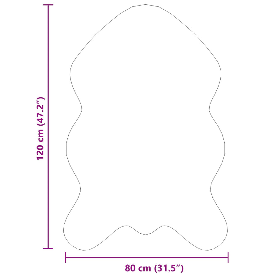 Nep Konijnenbont Tapijt Olite Zwart 80 x 120 cm Polyester