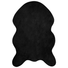 Nep Konijnenbont Tapijt Olite Zwart 80 x 120 cm Polyester