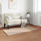 Non-slip Faux Leather Rabbit Fur Rug Olite Taupe