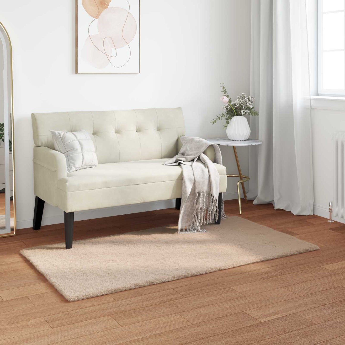 Nep Konijnenbont Tapijt Olite Taupe 60 x 110 cm Polyester