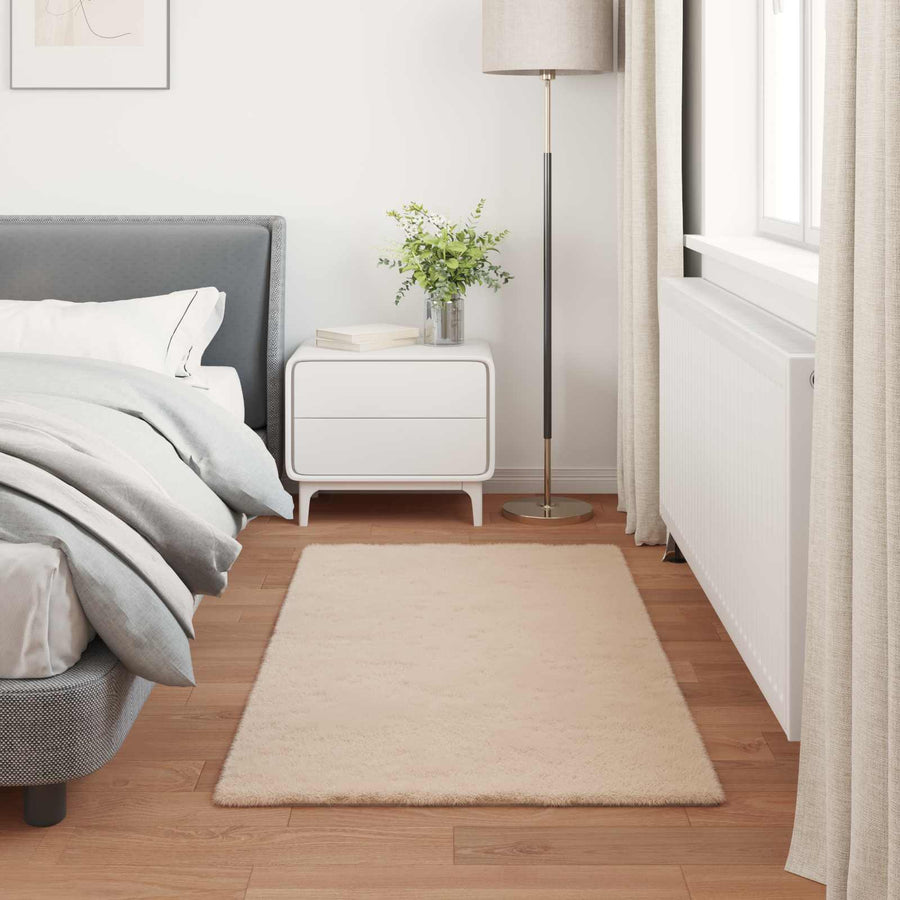 Nep Konijnenbont Tapijt Olite Taupe 60 x 110 cm Polyester