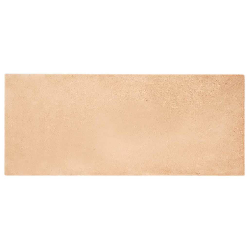 Nep Konijnenbont Tapijt Taupe 80 x 200 cm Polyester