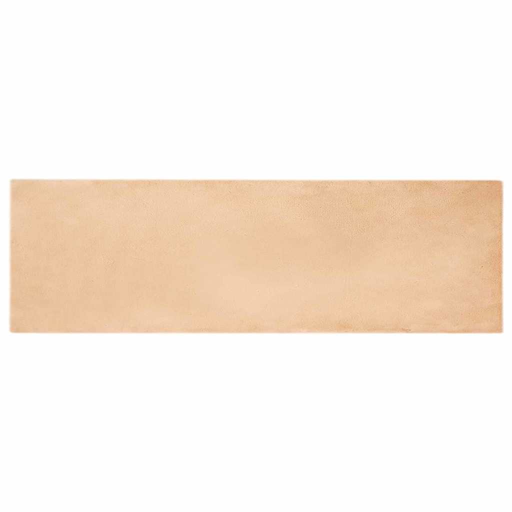 Nep Konijnenbont Tapijt Taupe 80 x 250 cm Polyester