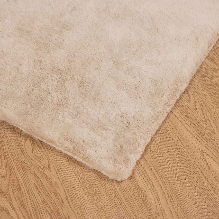 Nep Konijnenbont Tapijt Olite Taupe 100 x 200 cm Polyester