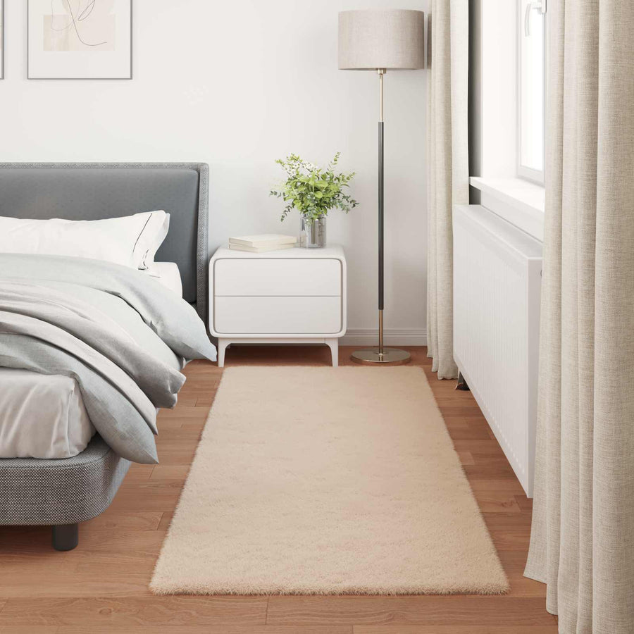 Nep Konijnenbont Tapijt Olite Taupe 100 x 200 cm Polyester