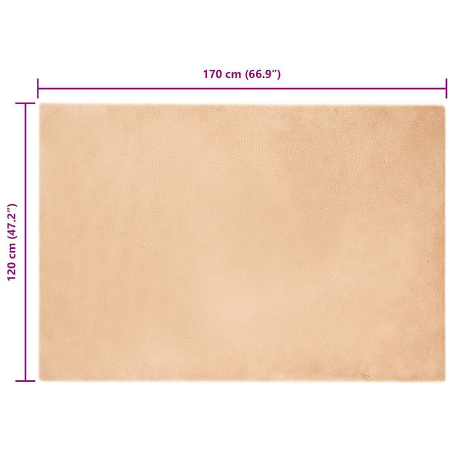 Nep Konijnenbont Tapijt Taupe 120 x 170 cm Polyester
