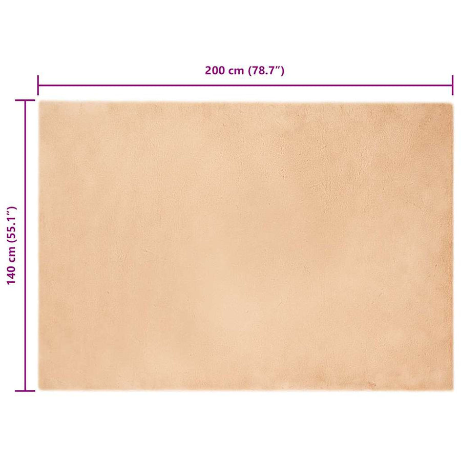 Nep Konijnenbont Tapijt Taupe 140 x 200 cm Polyester