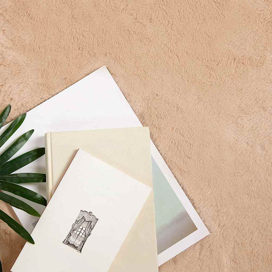 Nep Konijnenbont Tapijt Taupe 200 x 280 cm Polyester