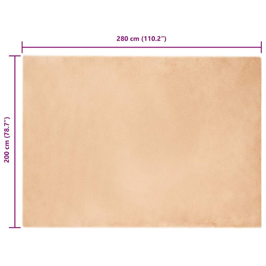 Nep Konijnenbont Tapijt Taupe 200 x 280 cm Polyester
