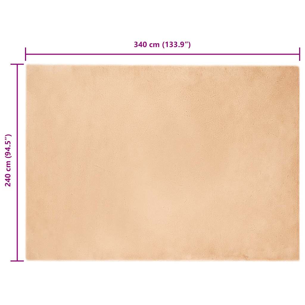 Nep Konijnenbont Tapijt Taupe 240 x 340 cm Polyester